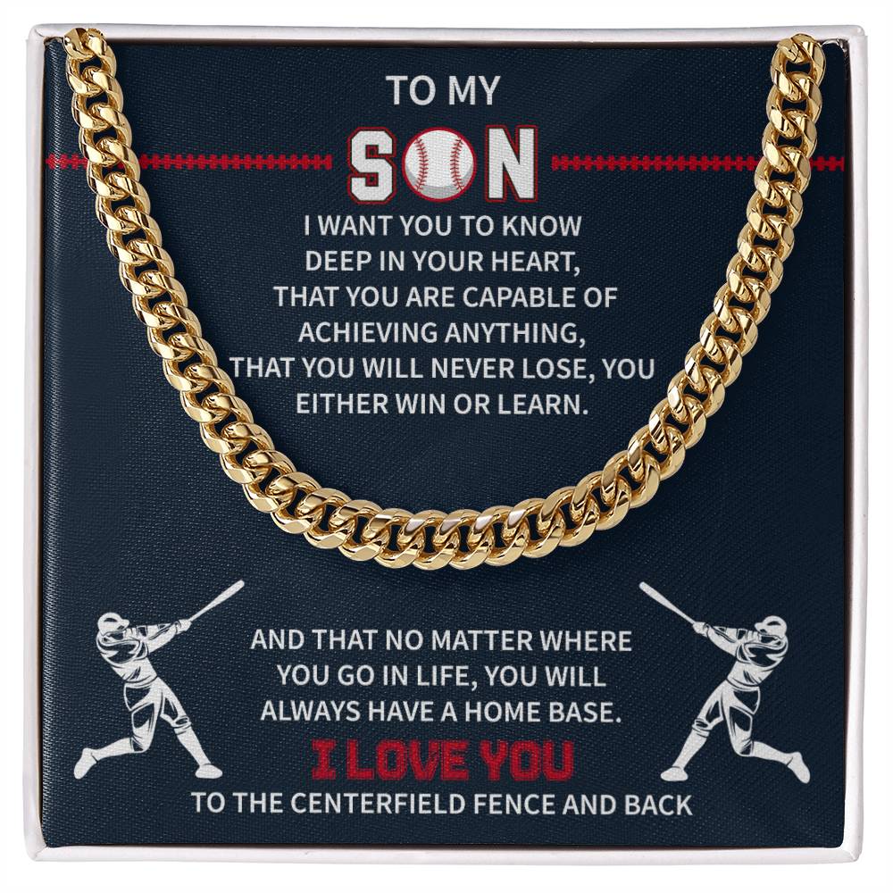 Boys Baseball Necklace Gold To My Son From Mom, Baseball Chains For Boys, Pendant Gifts Dad Player, Inspiration Jewelry Gift For Christmas Cuban Link Chain Necklaces - Beauty Belliss